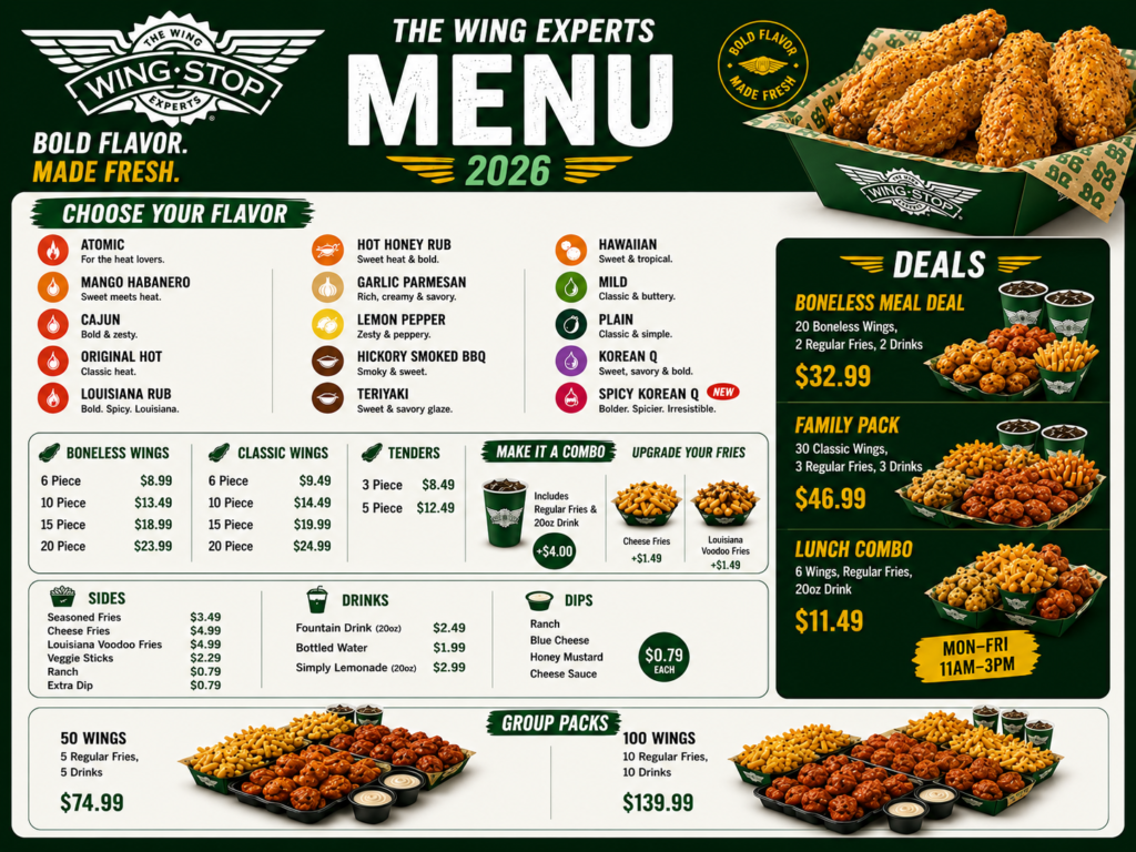 wingstop menu with prices
