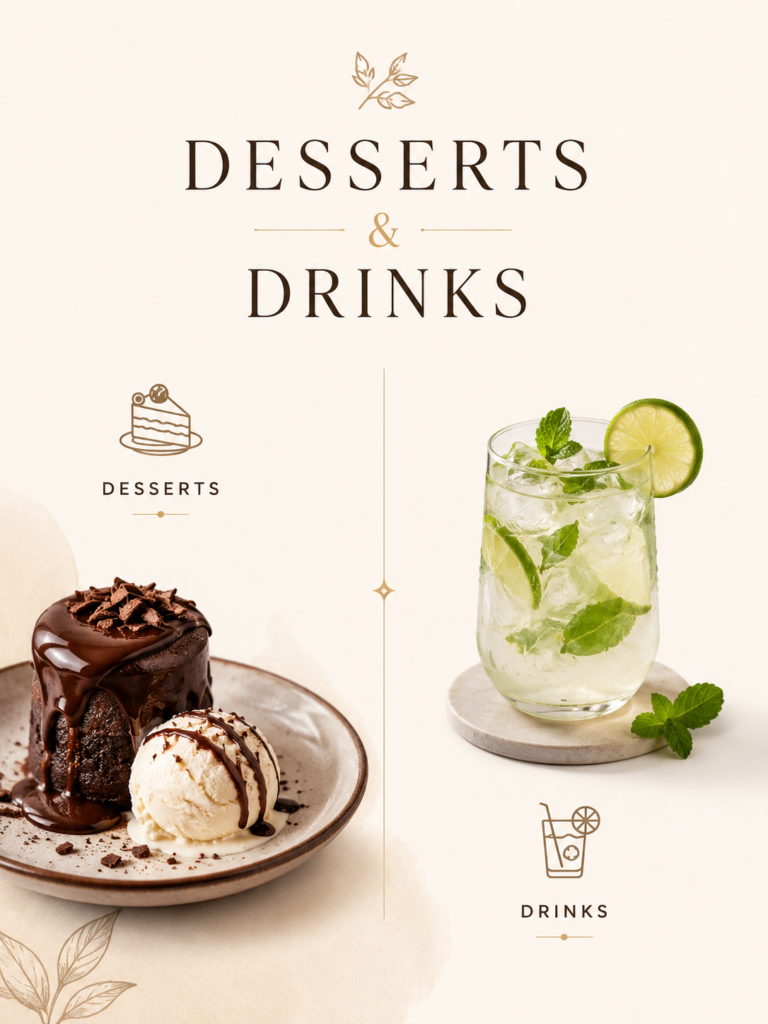 Desserts & Drinks Menu