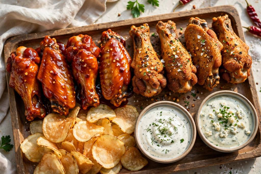 Wingstop UK Flavours: All 10, the UK-Only Picks and Prices (2026) 1 Wingstop UK flavours platter with wings, chips and dips
